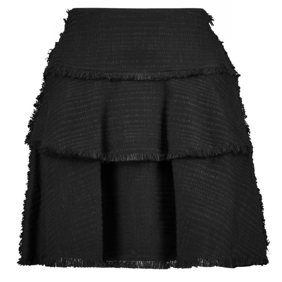 NEW IRO BLACK TIERED TWEED MINI SKIRT - Picture 6 of 6